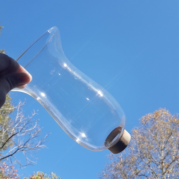 2 Glass Votives Hurricanes Candle Holder Candleabra Flame Blockers Toppers Flute - Picture 3 of 12